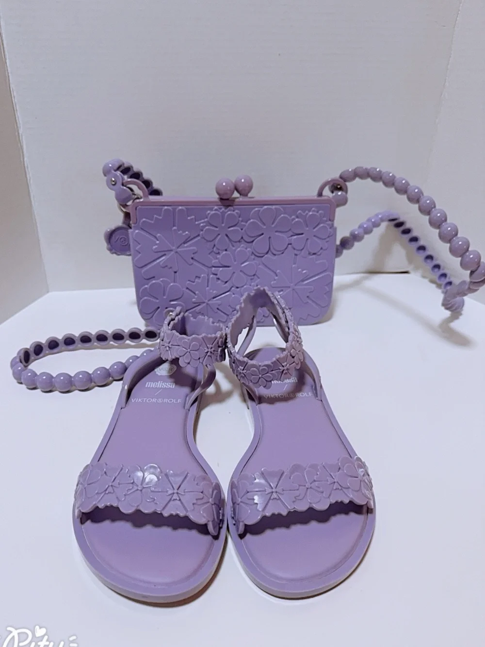 Viktor & Rolf x Melissa Bloom 3D sandals with matching crossbody bag set